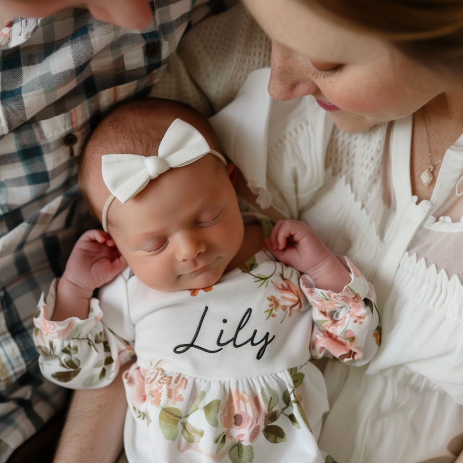 A couple holding their newborn baby girl | Source: Midjourney