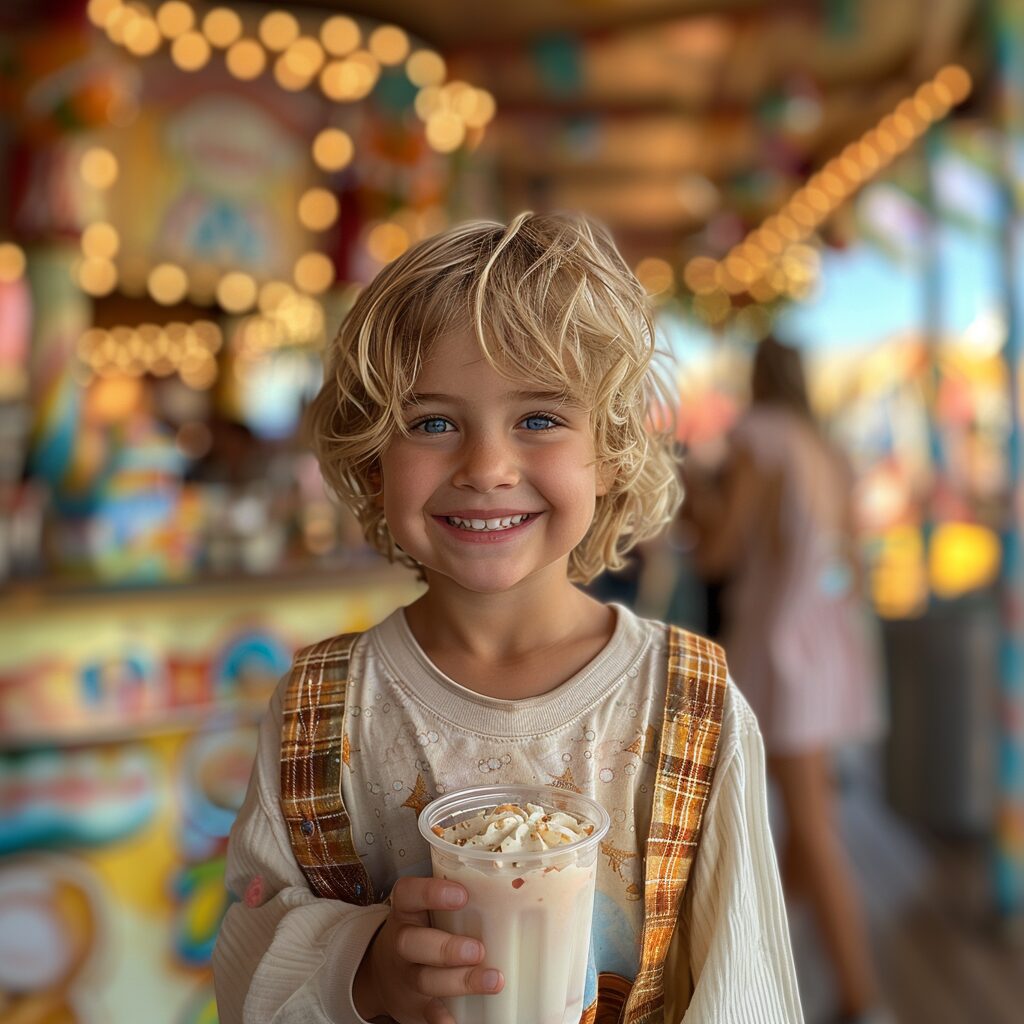 Happy Eli with a slushie | Source: Midjourney