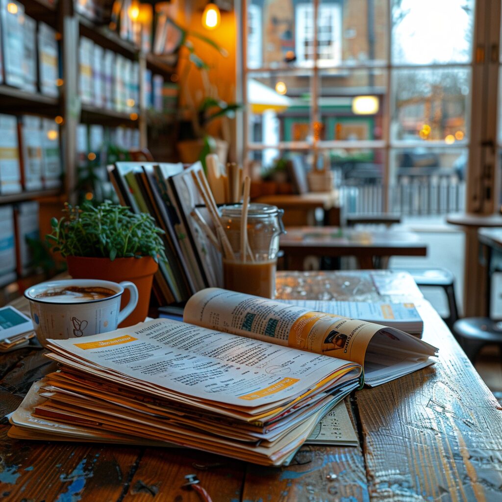 Travel brochures on the table | Source: Midjourney