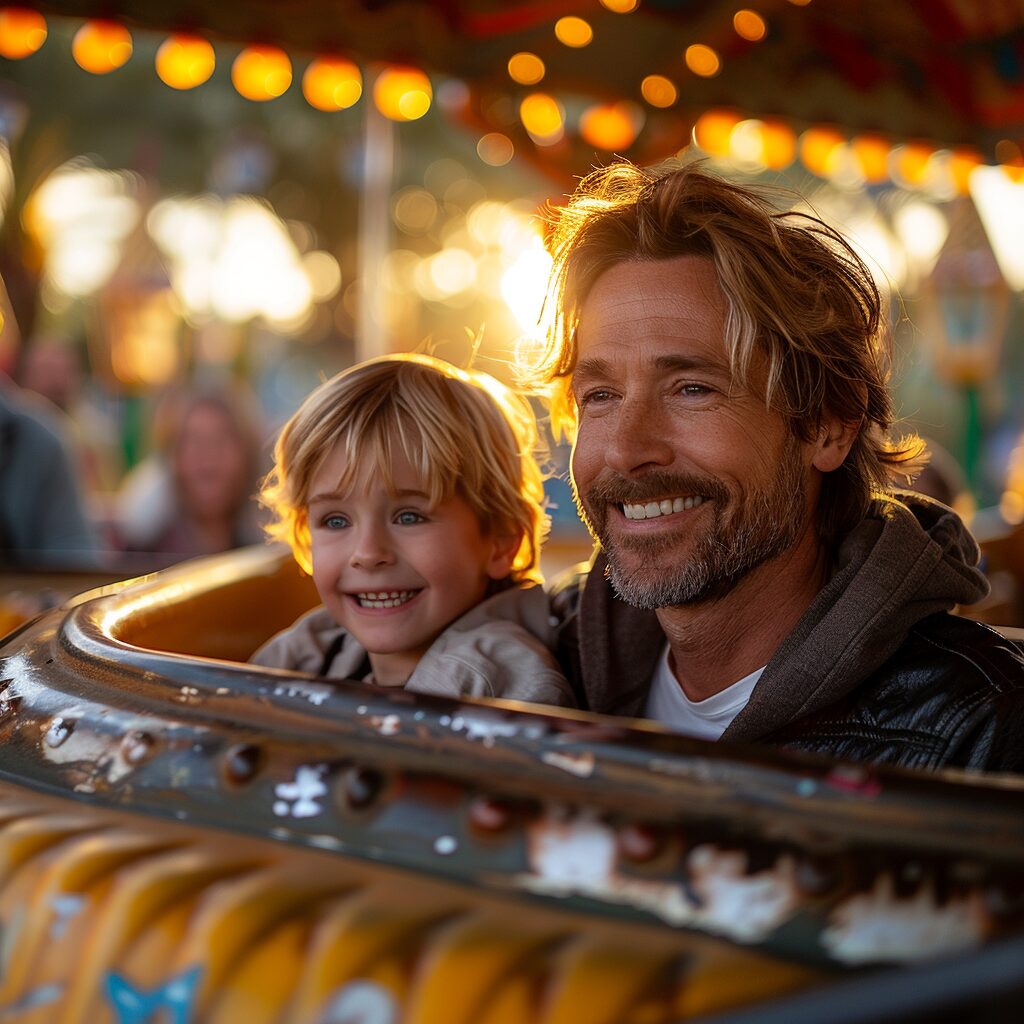 Jack and Eli driving bump cars | Source: Midjourney