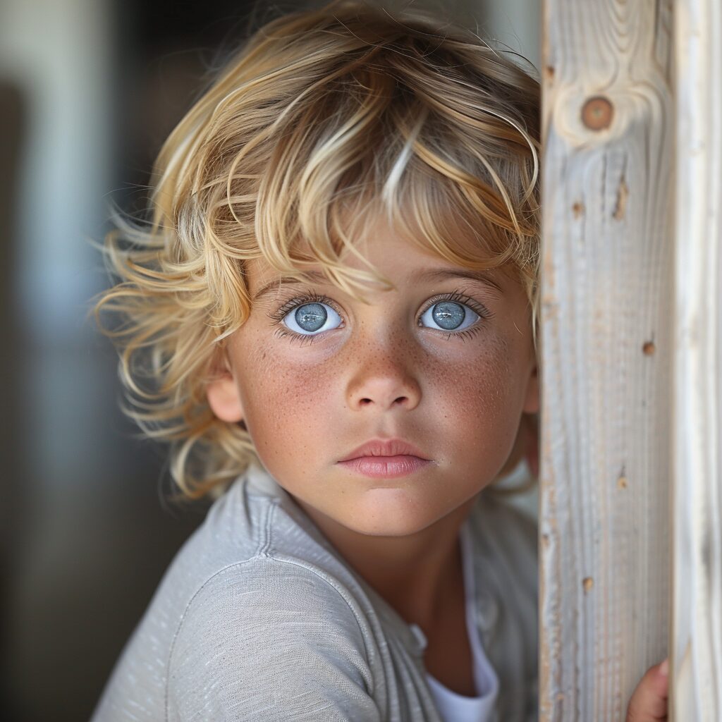 Hudson peeks at his half-sister | Source: Midjourney