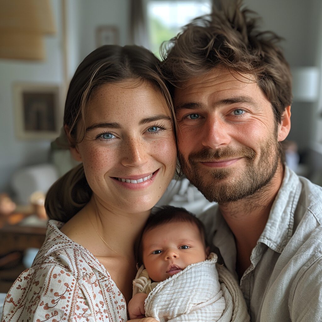 Happy Nina and Mark with their baby | Source: Midjourney