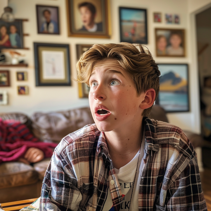 A shocked teenage boy | Source: Midjourney