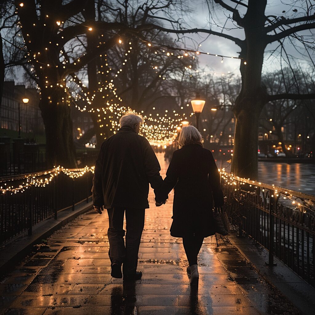 Tom strolls with Grace | Source: Midjourney