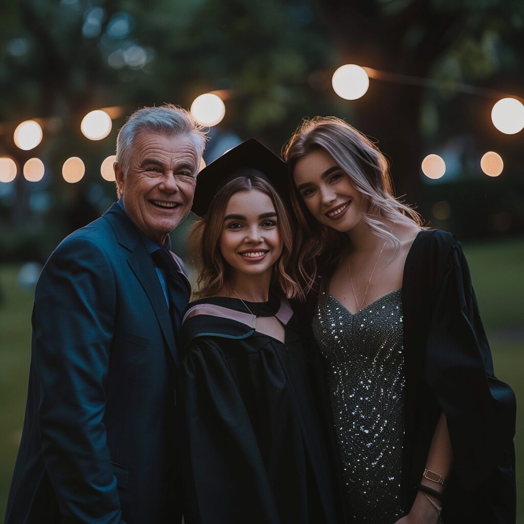 Girl with her parents | Source: Midjourney