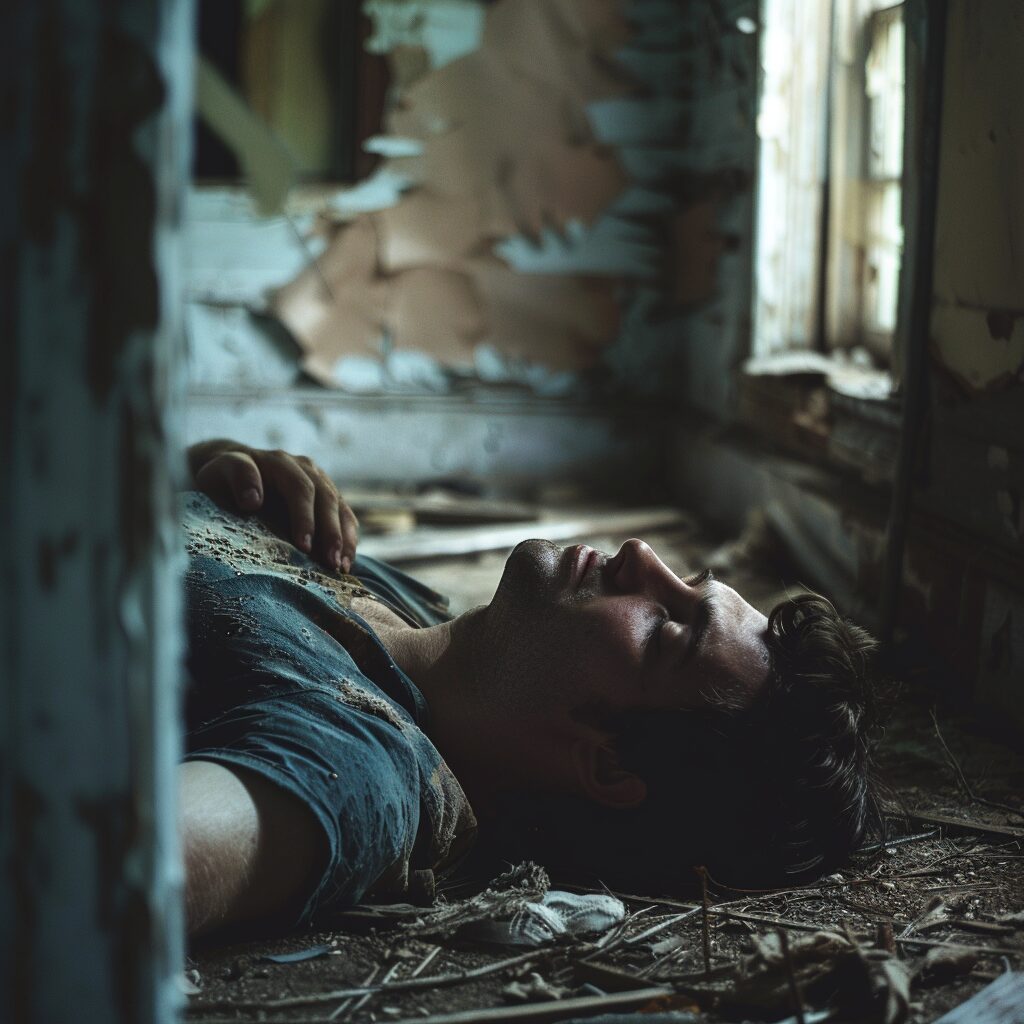 A man sleeping on the floor | Source: Midjourney