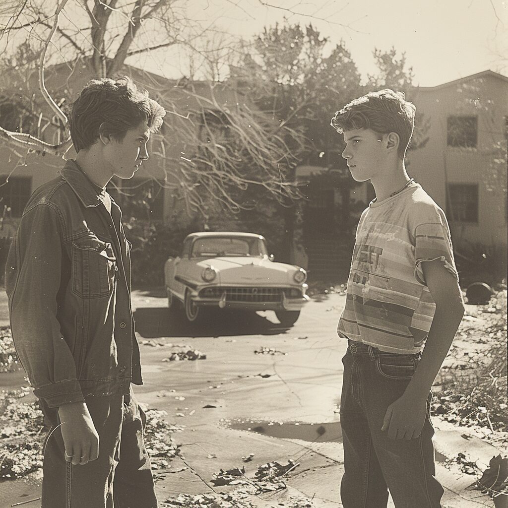 Tom picks a fight with Matt in high school | Source: Midjourney
