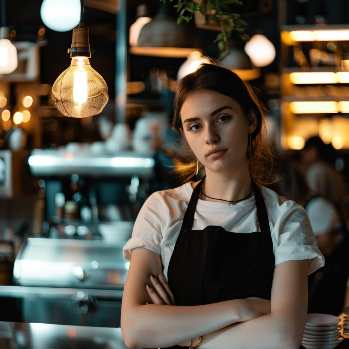 A waitress in a restaurant | Source: Midjourney